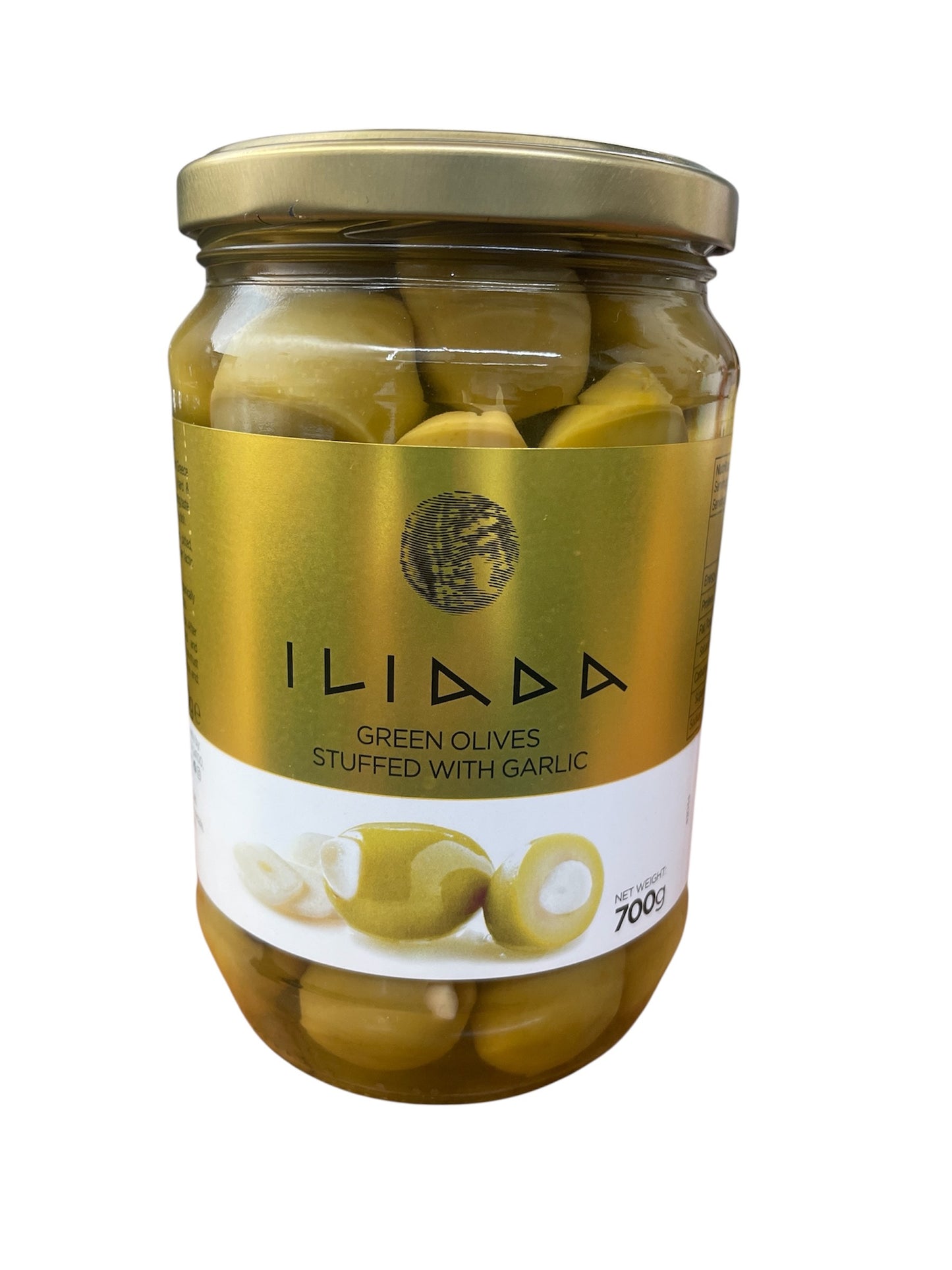 Green Olives Stuffed with Garlic 700g - Iliada
