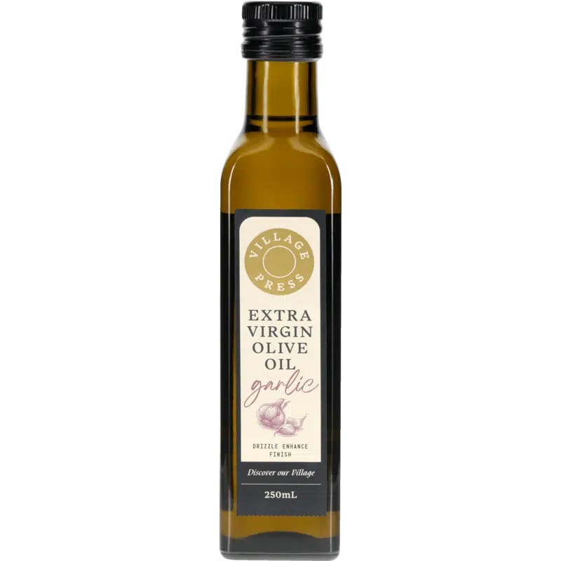 Garlic Infused Extra Virgin Olive Oil (Cold Press) 250ml - Village Press