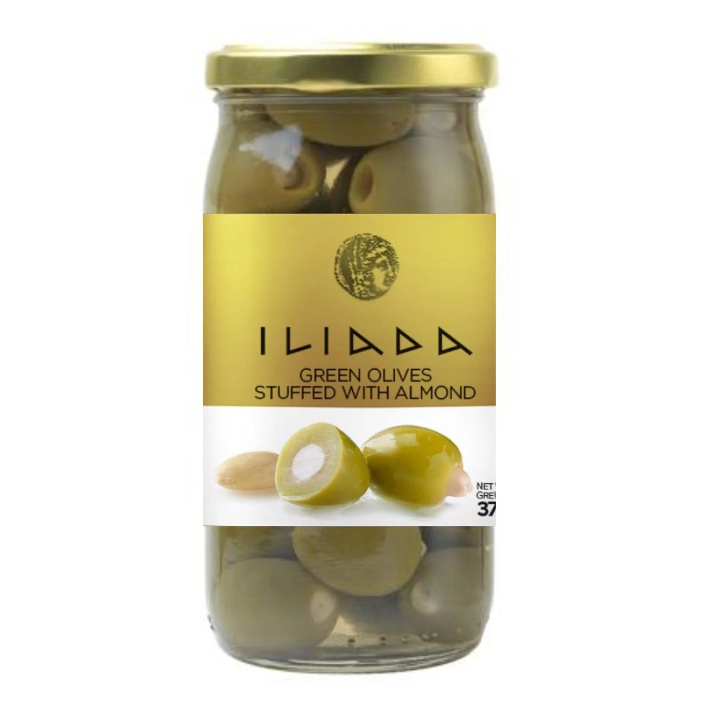 Green Olives Stuffed with Almond 370g - Iliada