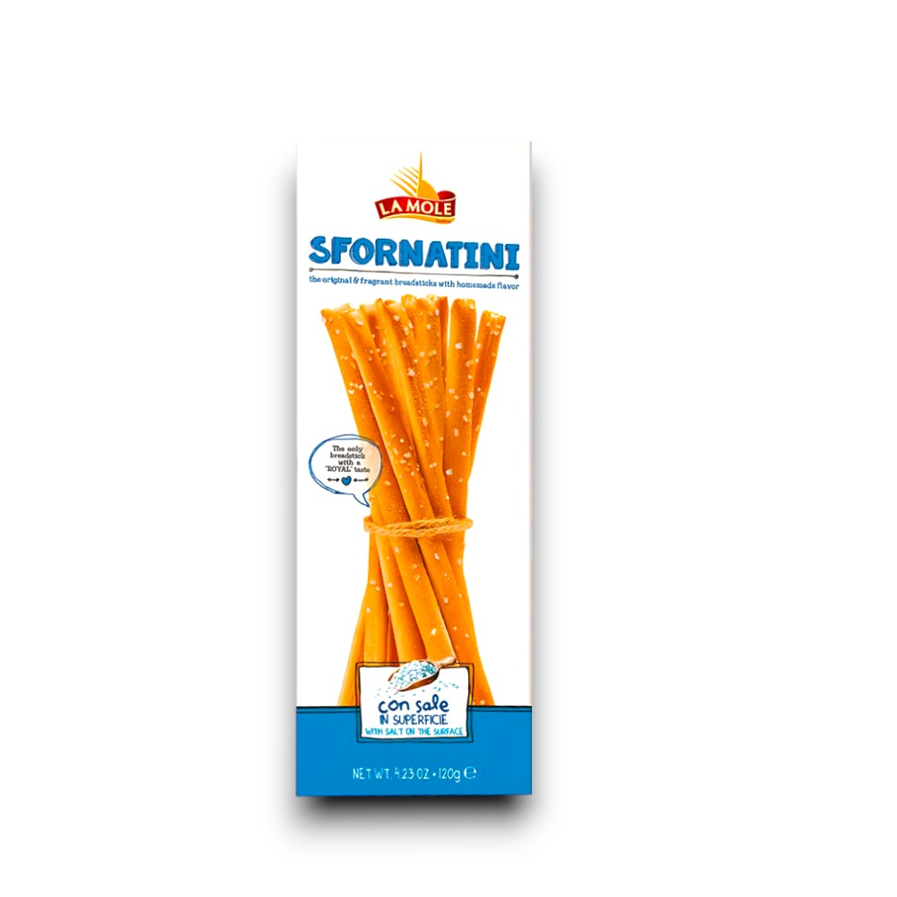 Breadsticks with Salt on the Surface 120g - La Mole