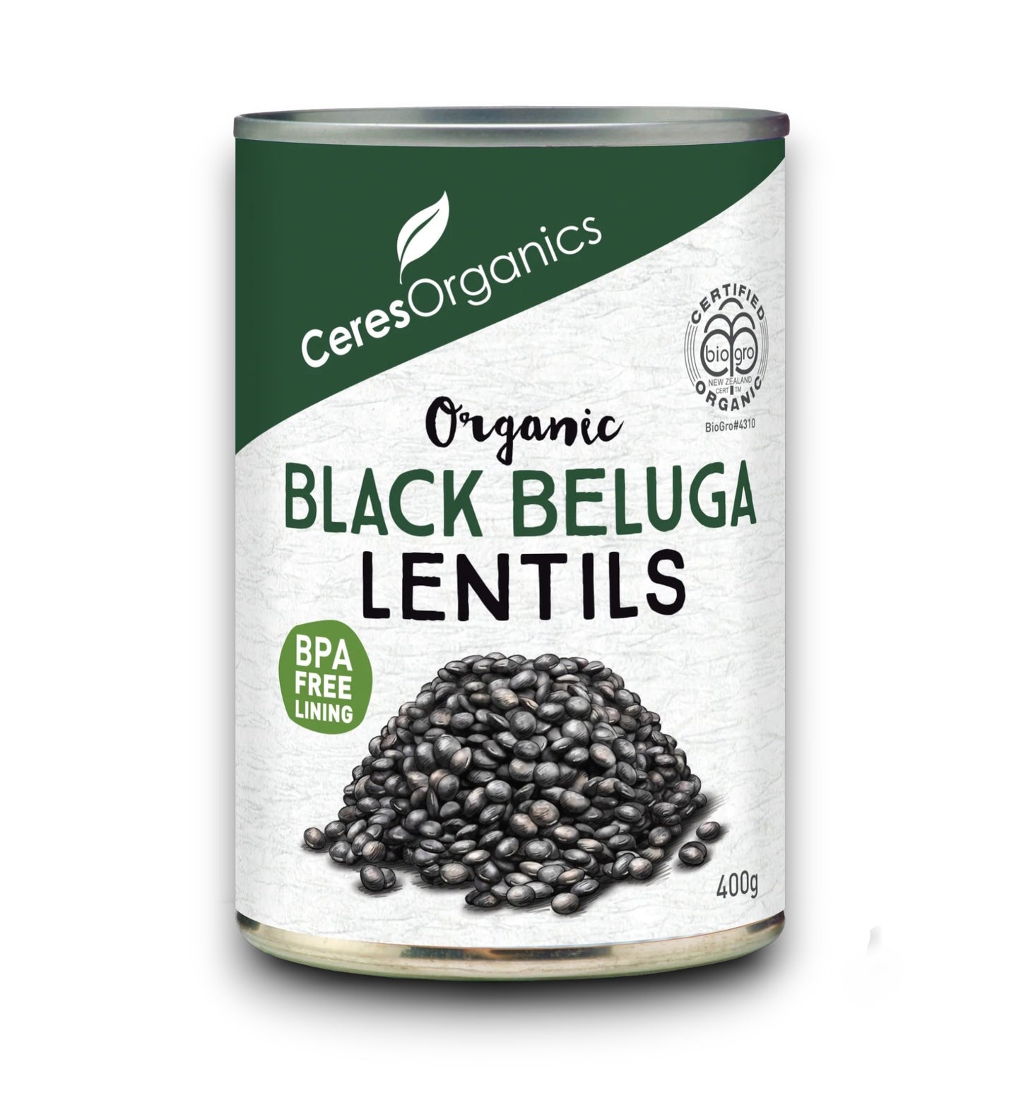 Organic Black Beluga Lentils 400g - CeresOrganics