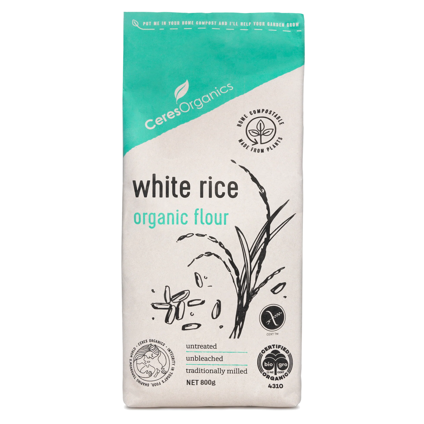 Organic White Rice Flour 800g (CeresOrganics)