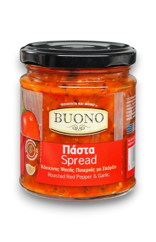 Roasted Red Pepper & Garlic Spread 200g - Buono