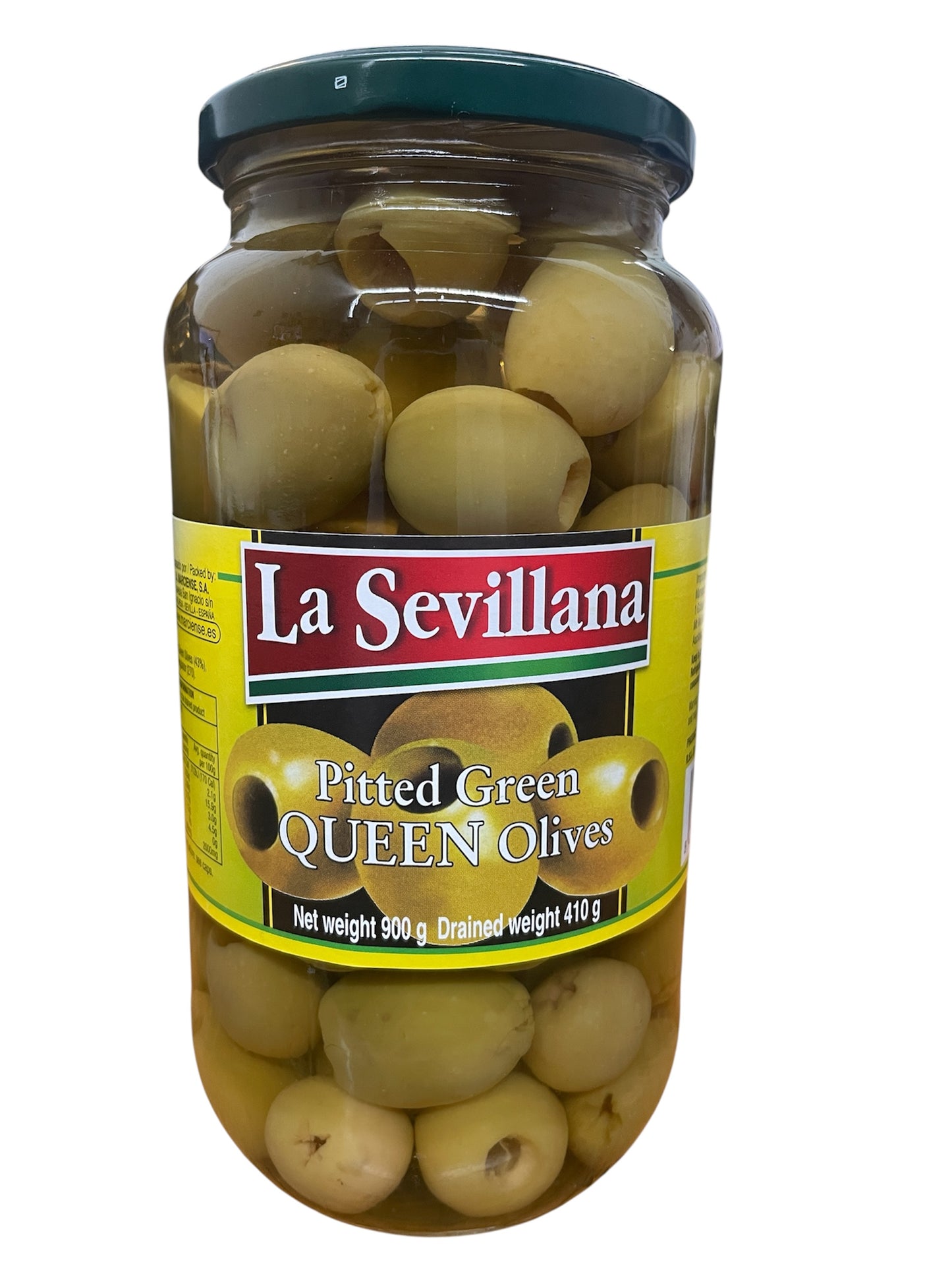 Pitted Green Queen Olives 900g - La Sevillana