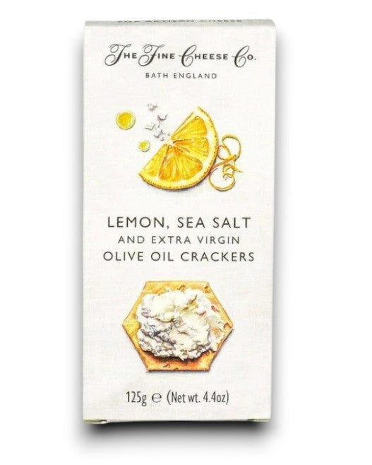 Lemon, Sea Salt and Extra Virgin Olive Oil Crackers 125g - The Fine Cheese Co.