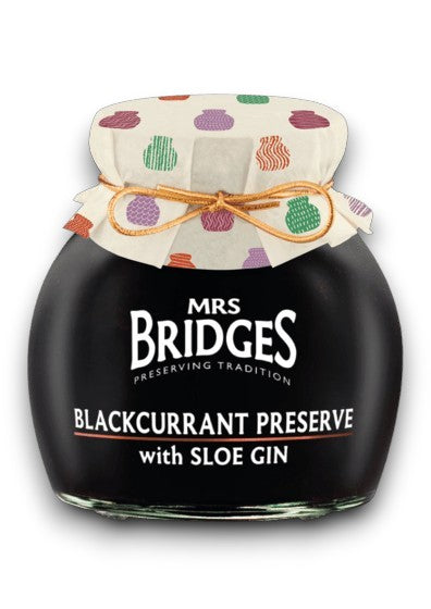 Blackcurrant Preserve with Sloe Gin 340g - Mrs Bridges