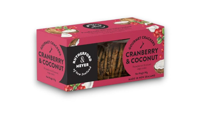 Gourmet Crackers (Cranberry & Coconut) 90g - Rutherford & Meyer