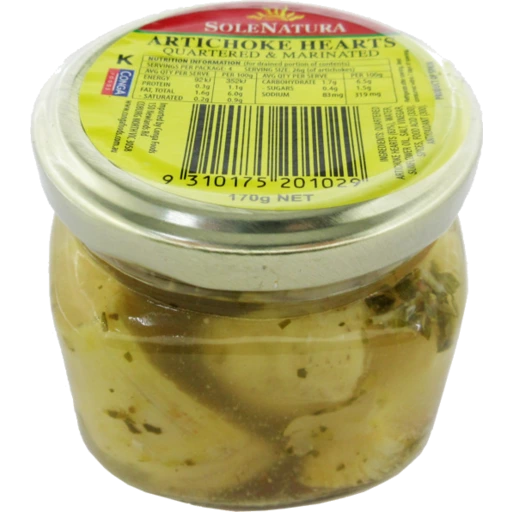 Artichoke Hearts Quartered & Marinated 170g - Sole Natura