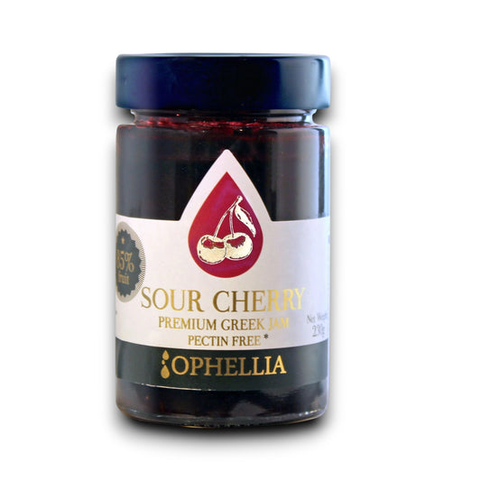 Sour Cherry Premium Greek Jam 230g (Pectin Free) - Ophellia
