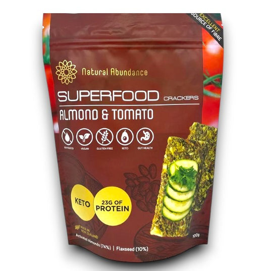 Superfood Crackers (Almond & Tomato) 100g - Natural Abundance